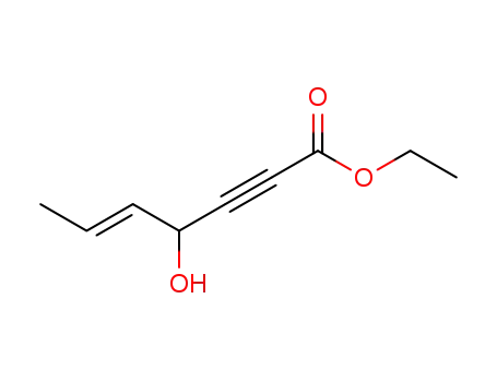 Molecular Structure of 104923-75-3 (5-Hepten-2-ynoic acid, 4-hydroxy-, ethyl ester, (5E)-)