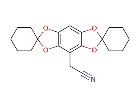 Molecular Structure of 114200-85-0 (dispiro<cyclohexane-1,2'-benzo<1,2-d:4,5-d'>bis<1,3>dioxole-6',1''-cyclohexane>-4'-acetonitrile)