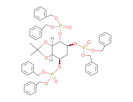 (3aα,4α,5β,7β,7aα)-hexahydro-2,2-dimethylbenzo<d>-1,3(2H)-dioxol-4,5,7-triol tris(dibenzylphosphate)