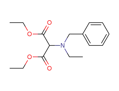 Molecular Structure of 63931-23-7 (Propanedioic acid, [ethyl(phenylmethyl)amino]-, diethyl ester)