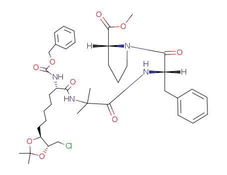 Methyl of N-<2(S)-benzyloxycarbonylamino-10-chloro-8(S),9(R)-O-isopropylidenedecanoyl>-dimethylglycyl-(S)-phenylalanyl-(R)-prolinate