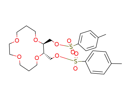 Molecular Structure of 126277-55-2 (trans-(2S,3S)-(-)-2,3-bis(toluene-p-sulfonyloxymethyl)-1,4,8,11-tetraoxacyclotetradecane)