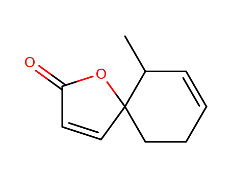 Molecular Structure of 126036-62-2 (6-methyl-1-oxaspiro<4.5>deca-3,7-dien-2-one)
