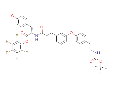 (S)-2-(3-{3-[4-(2-tert-Butoxycarbonylamino-ethyl)-phenoxy]-phenyl}-propionylamino)-3-(4-hydroxy-phenyl)-propionic acid pentafluorophenyl ester