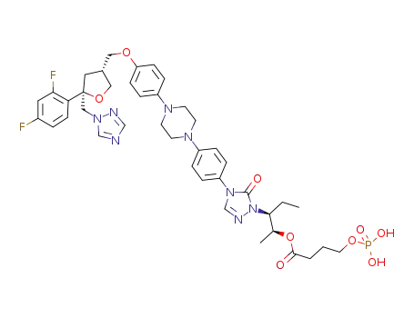 4-(ジヒドロキシホスフィニルオキシ)ブタン酸(1S,2S)-1-メチル-2-[4-[4-[4-[4-[[(3R)-5-(2,4-ジフルオロフェニル)-5β-(1H-1,2,4-トリアゾール-1-イルメチル)テトラヒドロフラン-3β-イル]メトキシ]フェニル]ピペラジノ]フェニル]-5-オキソ-4,5-ジヒドロ-1H-1,2,4-トリアゾール-1-イル]ブチル