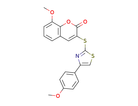 2H-1-Benzopyran-2-one,
8-methoxy-3-[[4-(4-methoxyphenyl)-2-thiazolyl]thio]-