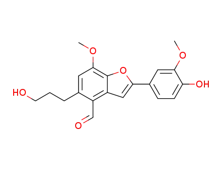 5-(3-hydroxypropyl)-7-methoxy-2-(3'-methoxy-4'-hydroxyphenyl)benzo<b>furan-4-carbaldehyde
