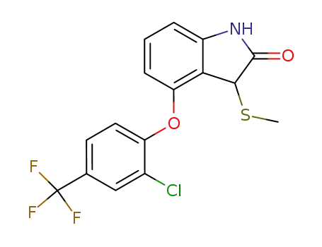 2H-Indol-2-one,
4-[2-chloro-4-(trifluoromethyl)phenoxy]-1,3-dihydro-3-(methylthio)-