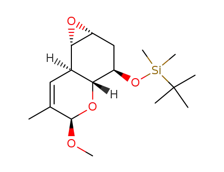 (1aα,3α,3aα,5α,7aβ,7bα)-(1,1-dimethylethyl)-<<1a,3,3a,5,7a,7b-hexahydro-5-methoxy-6-methyl-2H-oxireno<f><1>benzopyran-3-yl>oxy>dimethylsilane