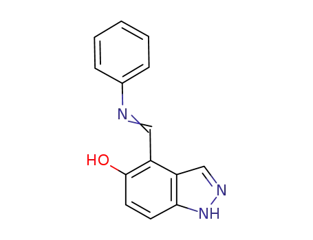 Molecular Structure of 213330-95-1 (1H-Indazol-5-ol, 4-[(phenylimino)methyl]-)