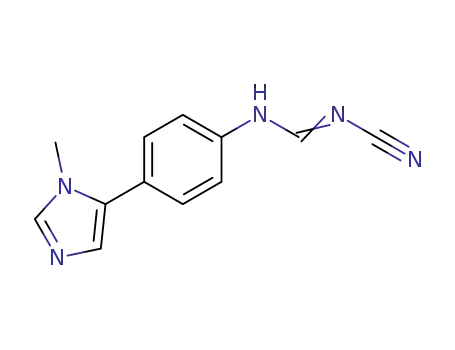 Molecular Structure of 89250-49-7 (Methanimidamide, N-cyano-N'-[4-(1-methyl-1H-imidazol-5-yl)phenyl]-)