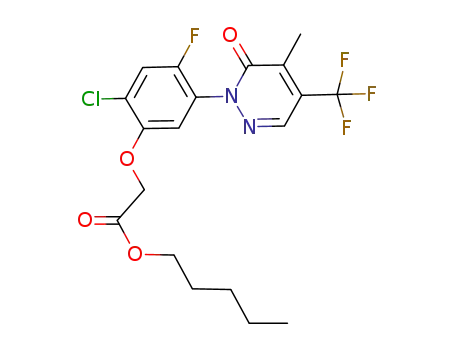 Molecular Structure of 188490-49-5 (pentyl 2-chloro-4-fluoro-5-(4-methyl-5-trifluoromethyl-3-pyridazinon-2-yl)phenoxyacetate)