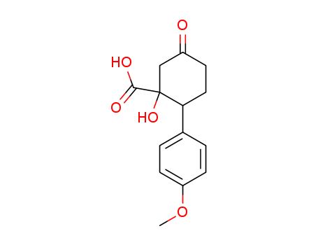 Cyclohexanecarboxylicacid, 1-hydroxy-2-(4-methoxyphenyl)-5-oxo- cas  23673-45-2