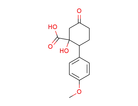 Molecular Structure of 23673-45-2 (1-hydroxy-2-(4-methoxyphenyl)-5-oxocyclohexanecarboxylic acid)