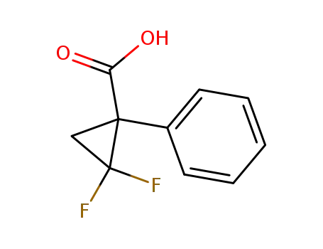 Molecular Structure of 156021-07-7 (2,2-Difluoro-1-phenylcyclopropanecarboxylic acid)