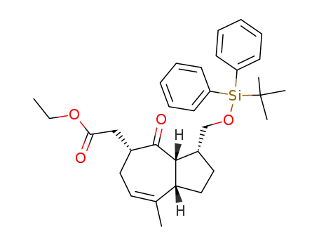 cis-2-methyl-endo-8-<<(tert-butyldiphenylsilyl)oxy>methyl>-endo-5-(carbethoxymethyl)bicyclo<5.3.0>dec-2-en-6-one