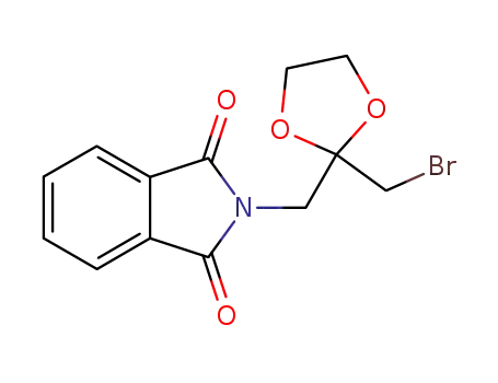 Molecular Structure of 57963-12-9 (1H-Isoindole-1,3(2H)-dione,
2-[[2-(bromomethyl)-1,3-dioxolan-2-yl]methyl]-)