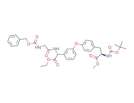 Glycine,
D-2-[3-[4-[2-[[(1,1-dimethylethoxy)carbonyl]amino]-3-methoxy-3-oxoprop
yl]phenoxy]phenyl]-N-[N-[(phenylmethoxy)carbonyl]glycyl]-, ethyl ester,
(R)-
