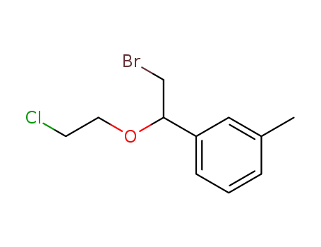 Molecular Structure of 61151-61-9 (Benzene, 1-[2-bromo-1-(2-chloroethoxy)ethyl]-3-methyl-)