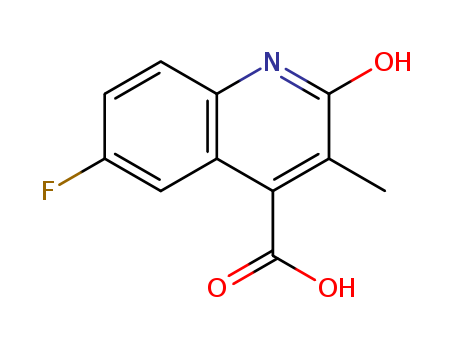 Molecular Structure of 170568-85-1 (4-Quinolinecarboxylic acid, 6-fluoro-1,2-dihydro-3-methyl-2-oxo-)