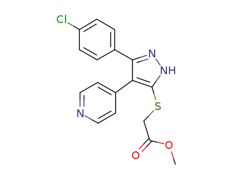 Acetic acid, [[5-(4-chlorophenyl)-4-(4-pyridinyl)-1H-pyrazol-3-yl]thio]-,
methyl ester