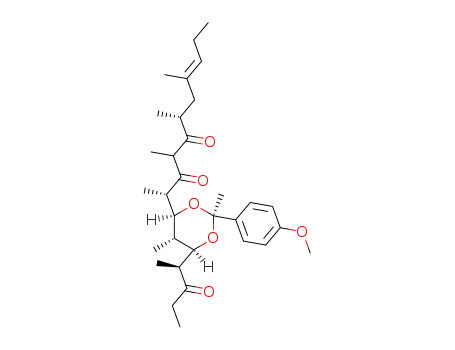 6(R)-<1(S)-Methyl-2-oxobutyl>-4(S)-<1(S),3(RS),5(R),7-tetramethyl-2,4-dioxo-7(E)-decenyl>-2(S),5(S)-dimethyl-2-(p-methoxyphenyl)-1,3-dioxane