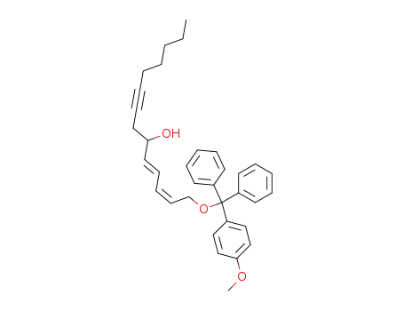 Molecular Structure of 100311-62-4 ((2Z,4E)-1-[(4-Methoxy-phenyl)-diphenyl-methoxy]-tetradeca-2,4-dien-8-yn-6-ol)