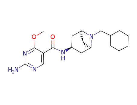 Molecular Structure of 84923-24-0 (2-Amino-N-(8-(cyclohexylmethyl)-3-beta-nortropanyl)-4-methoxy-5-pyrimi dinecarboxamide)