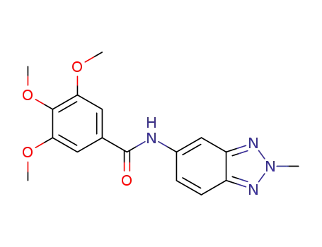 Molecular Structure of 142312-68-3 (3,4,5-Trimethoxy-N-(2-methyl-2H-benzotriazol-5-yl)-benzamide)