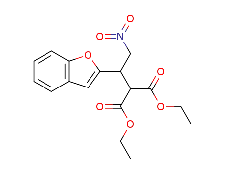 Molecular Structure of 88234-79-1 (Propanedioic acid, [1-(2-benzofuranyl)-2-nitroethyl]-, diethyl ester)