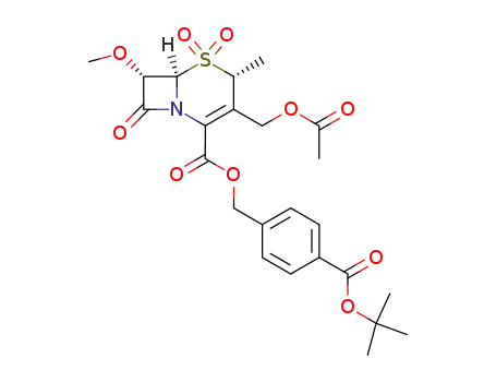 p-t-butoxycarbonylbenzyl-3-acetoxymethyl-7α-methoxy-2α-methyl-3-cephem-4-carboxylate 1,1-dioxide