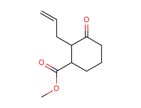 Molecular Structure of 102437-44-5 (2-Allyl-3-oxo-cyclohexanecarboxylic acid methyl ester)