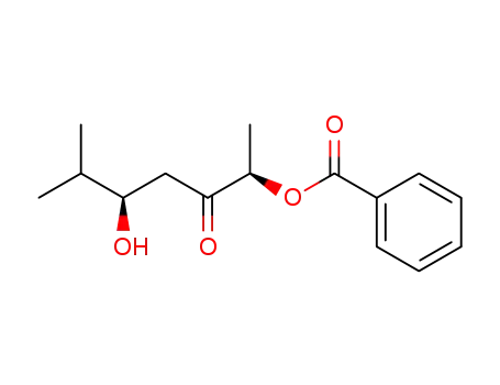 Molecular Structure of 127944-05-2 (Benzoic acid (1R,4R)-4-hydroxy-1,5-dimethyl-2-oxo-hexyl ester)