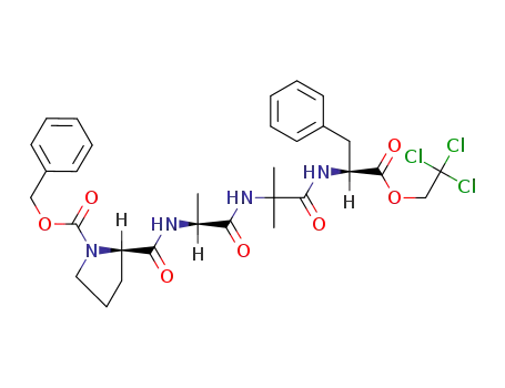 Molecular Structure of 82113-13-1 (N-(benzyloxycarbonyl)-D-prolyl-L-alanyl-α-aminoisobutyryl-L-phenylalanine 2,2,2-trichloroethyl ester)