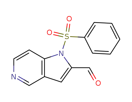 Molecular Structure of 109113-44-2 (1-(PHENYLSULFONYL)-1H-PYRROLO[3,2-C]PYRIDINE-2-CARBALDEHYDE)