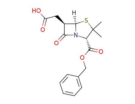 (5<i>R</i>)-6<i>t</i>-carboxymethyl-3,3-dimethyl-7-oxo-(5<i>r</i><i>H</i>)-4-thia-1-aza-bicyclo[3.2.0]heptane-2<i>c</i>-carboxylic acid benzyl ester