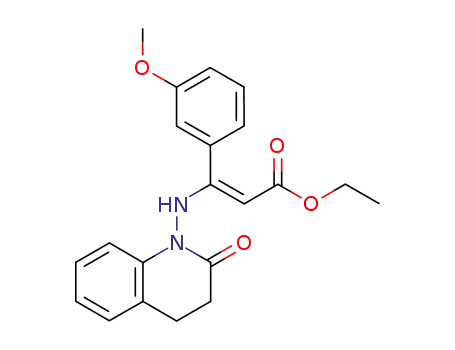 2-Propenoic acid,
3-[(3,4-dihydro-2-oxo-1(2H)-quinolinyl)amino]-3-(3-methoxyphenyl)-,
ethyl ester