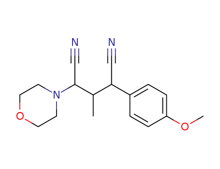 Molecular Structure of 134597-47-0 (Pentanedinitrile, 2-(4-methoxyphenyl)-3-methyl-4-(4-morpholinyl)-)