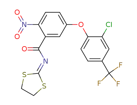 Molecular Structure of 86674-05-7 (N-5[2-chloro-4-(trifluoromethyl)phenoxy]-2-nitrobenzoyl-2-imino-1,3-dithiolane)