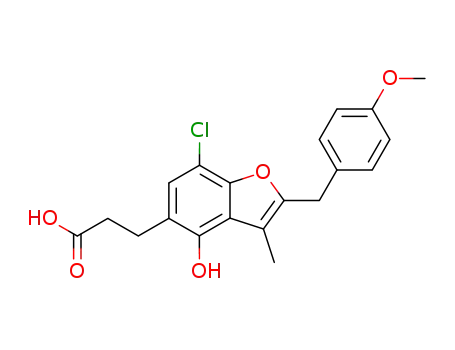 4-hydroxy-5-(carboxyethyl)-7-chloro-2-<(4'-methoxyphenyl)methyl>-3-methylbenzofuran