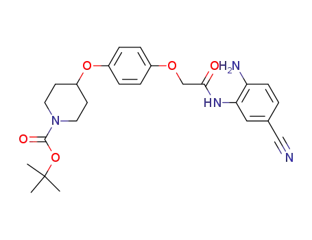 4-[4-(2-amino-5-cyanophenylcarbamoylmethoxy)phenyloxy]piperidine-1-carboxylic acid tert-butyl ester
