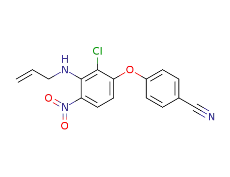 Molecular Structure of 78240-13-8 (Benzonitrile, 4-[2-chloro-4-nitro-3-(2-propenylamino)phenoxy]-)