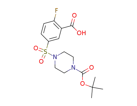 Molecular Structure of 247570-17-8 (5-[4-(tert-butoxycarbonyl)piperazin-1-ylsulfonyl]-2-fluorobenzoic acid)