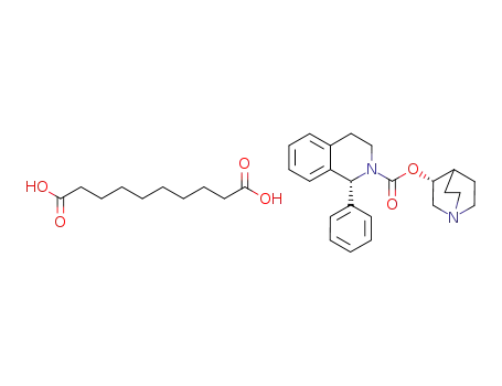 Molecular Structure of 865813-76-9 (Decanedioic acid, compd. with (3R)-1-azabicyclo[2.2.2]oct-3-yl
(1R)-3,4-dihydro-1-phenyl-2(1H)-isoquinolinecarboxylate (1:1))