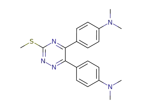 Molecular Structure of 59663-55-7 (Benzenamine,
4,4'-[3-(methylthio)-1,2,4-triazine-5,6-diyl]bis[N,N-dimethyl-)