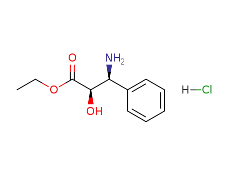 Molecular Structure of 257947-33-4 ((2R,3S)-3-Amino-2-hydroxybenzenepropanoic acid ethyl ester hydrochloride)