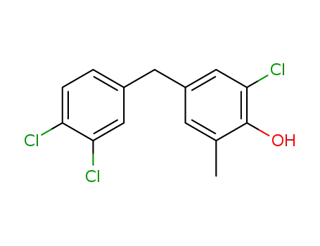 Molecular Structure of 65090-71-3 (Phenol, 2-chloro-4-[(3,4-dichlorophenyl)methyl]-6-methyl-)