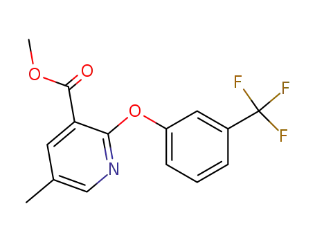 Molecular Structure of 136257-57-3 (3-Pyridinecarboxylic acid, 5-methyl-2-[3-(trifluoromethyl)phenoxy]-,
methyl ester)