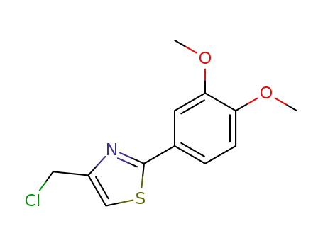 Molecular Structure of 55315-32-7 (4-(CHLOROMETHYL)-2-(3,4-DIMETHOXYPHENYL)-1,3-THIAZOLE HYDROCHLORIDE)