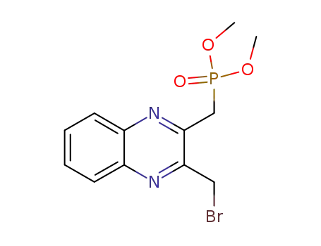 Molecular Structure of 147720-85-2 (<<3-(bromomethyl)-2-quinoxalinyl>methyl>phosphonic acid dimethyl ester)